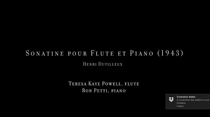 Dutilleux Sonatine Teresa Kaye Powell