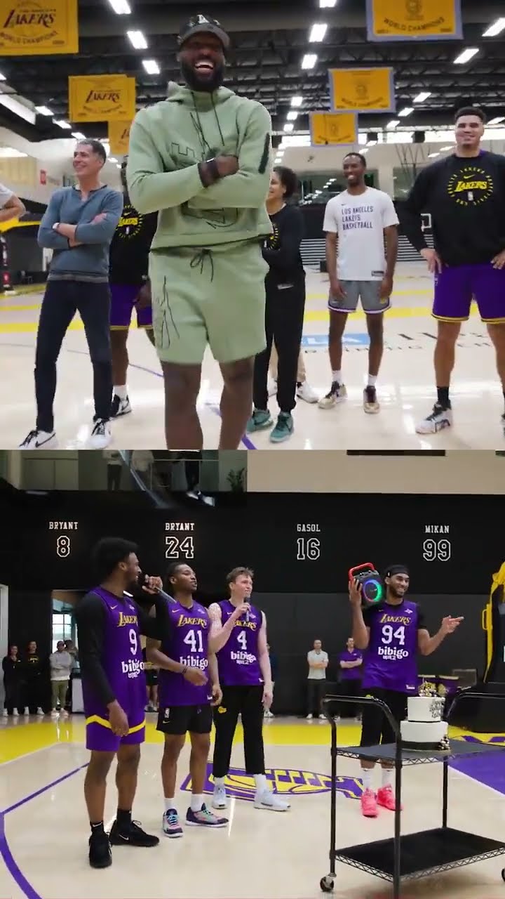 Bronny James \u0026 the Lakers rookies sing Happy Birthday to LeBron ??