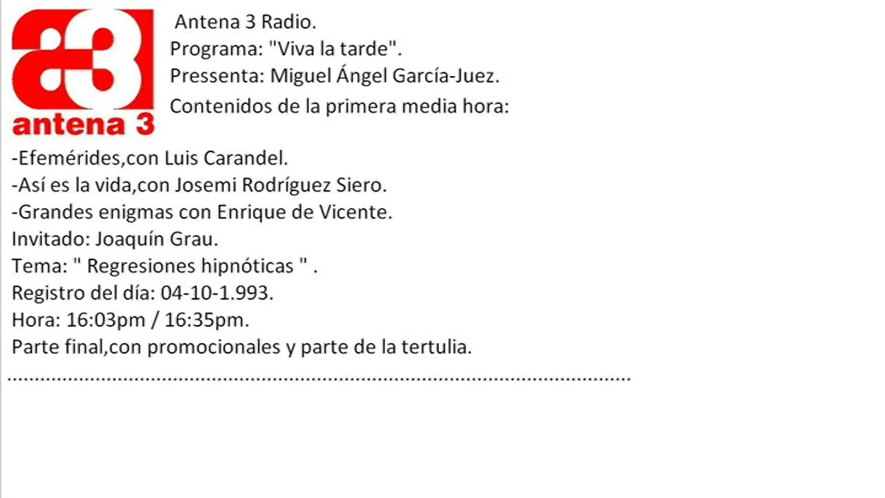 Antena 3 Radio. 