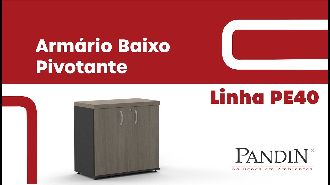 Armario Baixo Maxxi Cinza 68X89x38cm Tranca Cadeado - Pandin