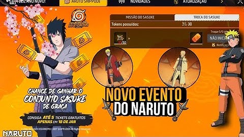 AGORA! COMO COMPLETAR O EVENTO INVASÃO DA NOVE - CAUDAS! E PEGA O JIRAYA DE GRAÇA NO FREE FIRE