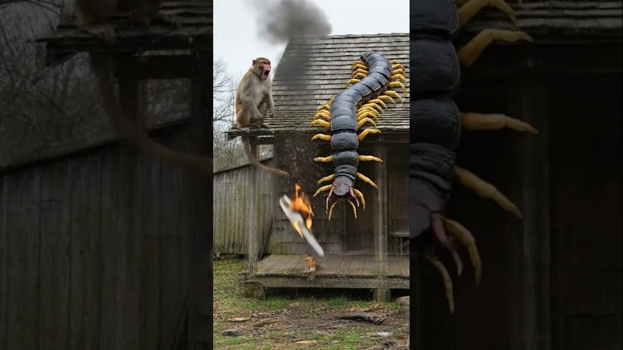 Country House Chaos! Monkey Saves Puppy from Centipede! 🐒🐶🐛 
