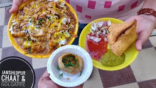 Jamshedpur Chaat &amp; Golgappa | Indian Street Food | Aloo Tikki Chaat, Samosa Chaat &amp; Puchke Pani Puri