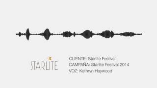 Voz femenina inglés británico - Campaña de radio Starlite Festival