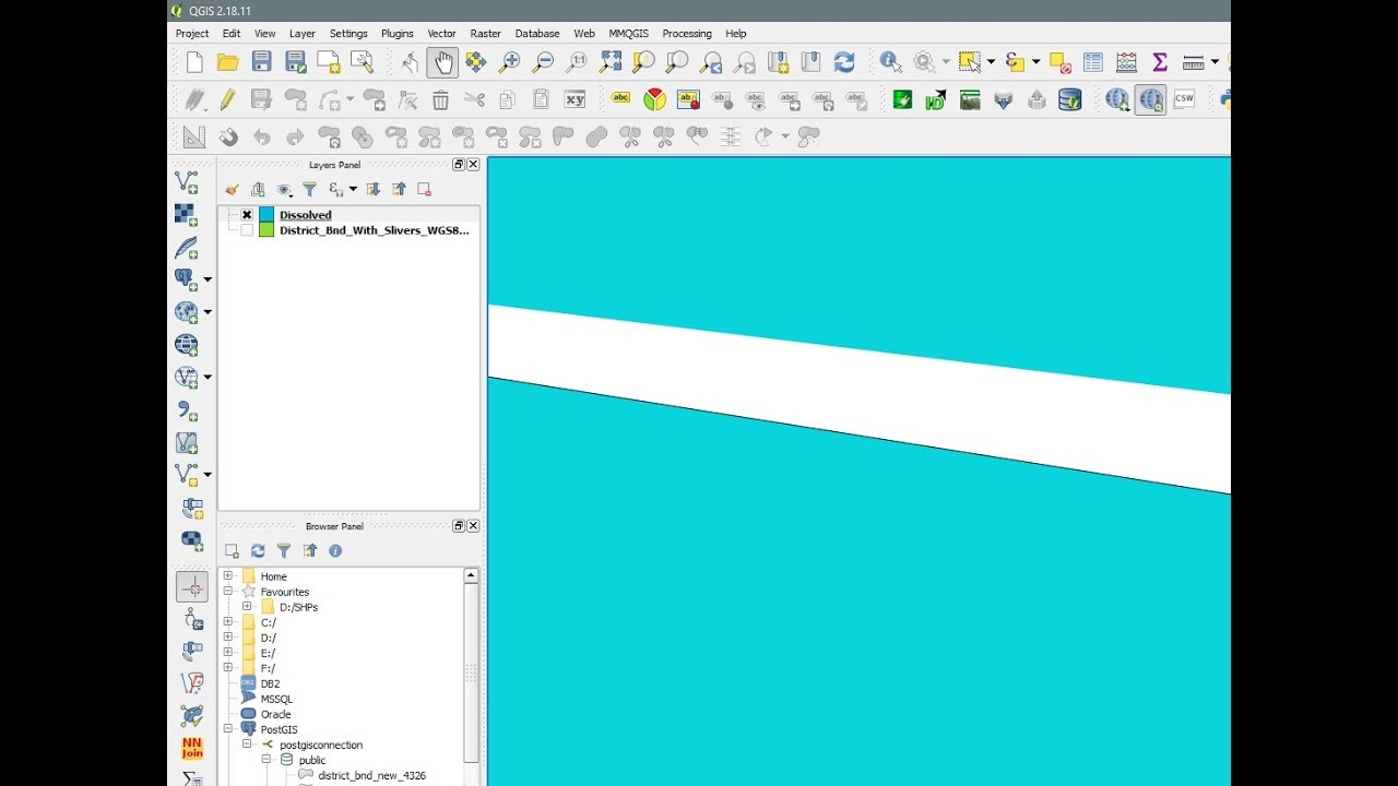 QGIS - Dissolve layer to identify gaps or slivers between polygons ...