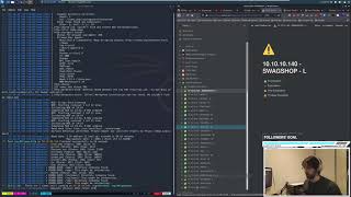 Doing SwagShop (HackTheBox) and getting raided by @Nahamsec!