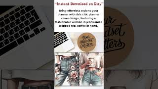Lady Boss Coffee and Jeans, Planner Cover, Printable (PDF) #etsyprintables #plannercover