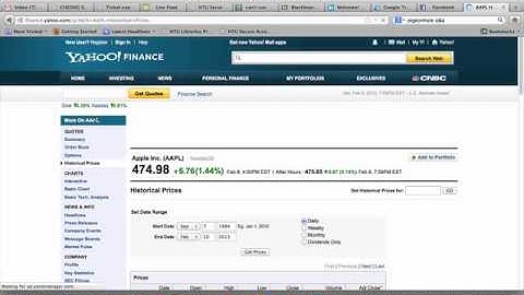 PH4410 Downloading Historical Prices From Yahoo! Finance