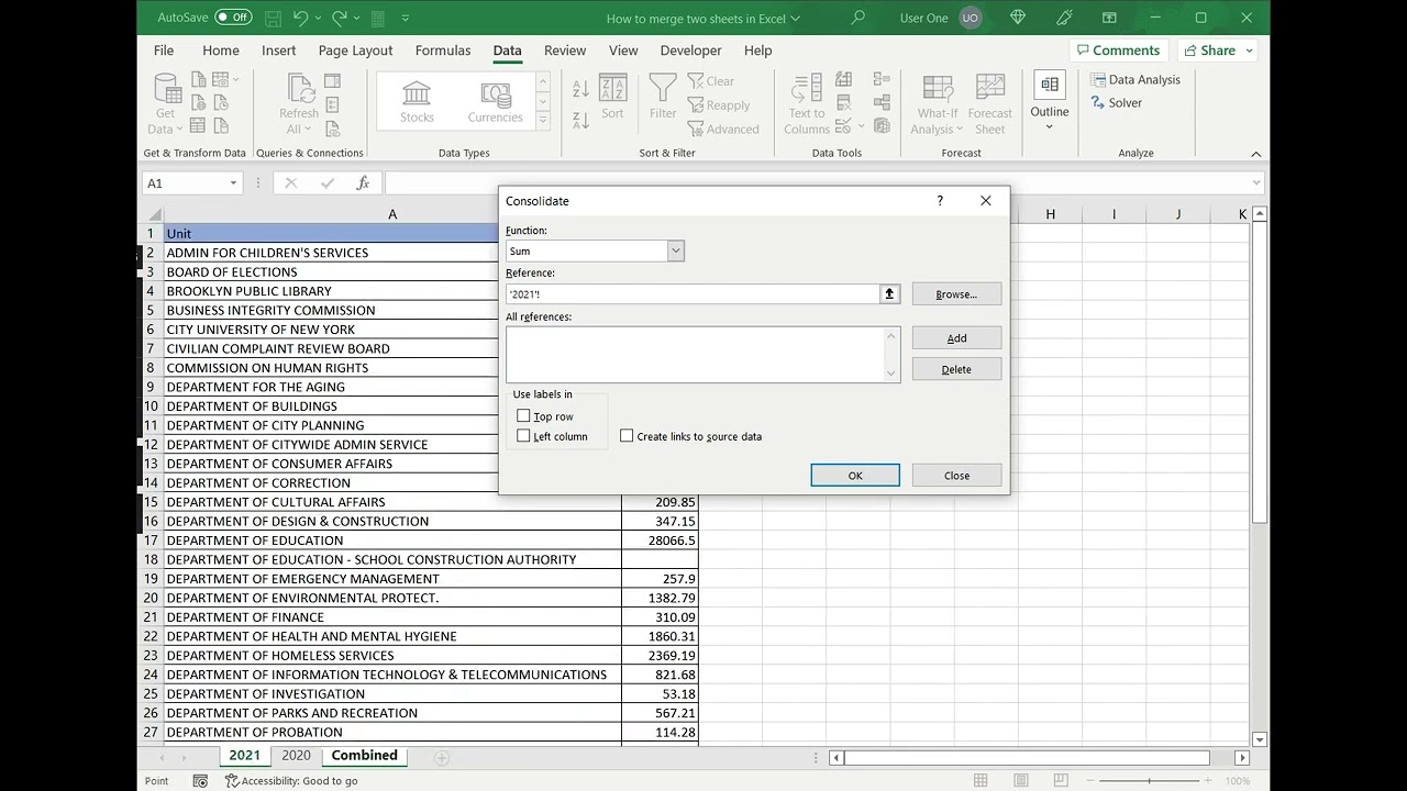 How To Merge Two Sheets In Excel YouTube How To Merge Two Sheets In Excel YouTube