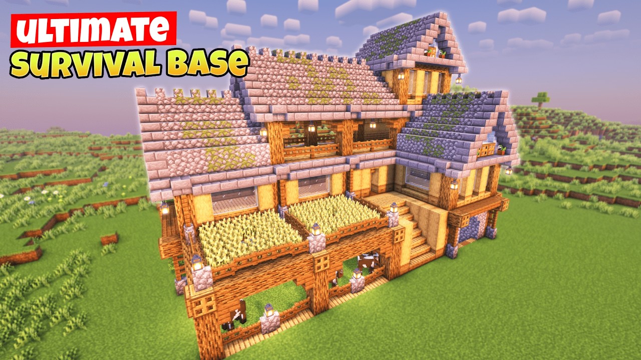 Minecraft Ultimate Survival Base Tutorial⚒️ - YouTube