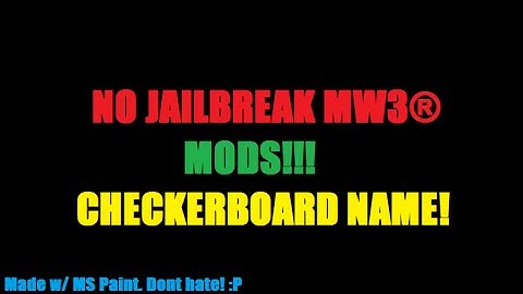 Modded Name No Jailbreak PS3 MW3