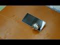 Liquid crystal surface 500g iron ball drop test from the VAIO Phone Biz 90cm high
