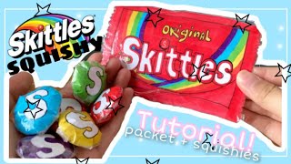 DIY skittles paper squishy- tutorial (paper squishies+packet) || squishfunz