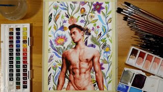 Step-by-Step Watercolor Painting Tutorial With Spring Flowers #ZakPopArt #NewYork: Ep. 187