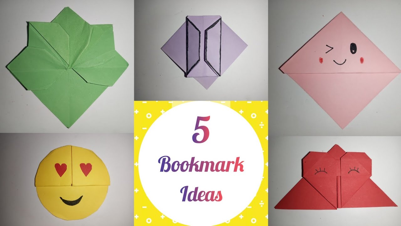 5 Easy Bookmark ideas | DIY | Origami Bookmark | Easy paper craft