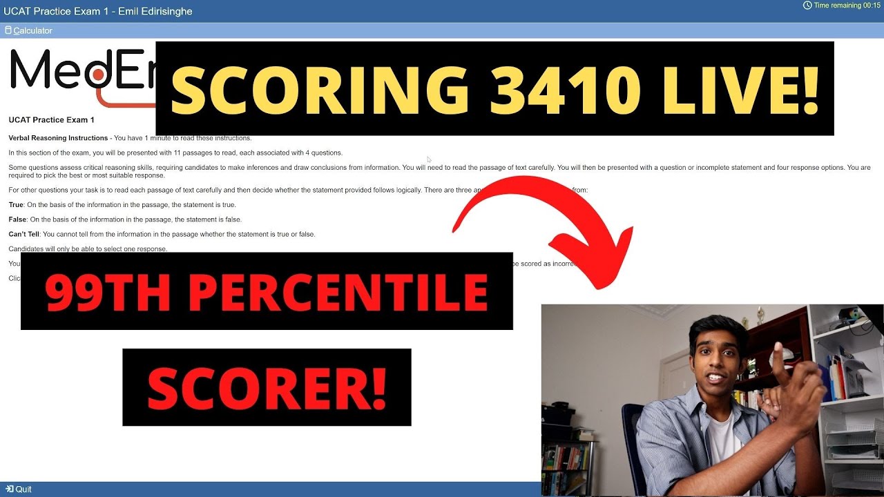 Watch me score 99th Percentile on the UCAT LIVE! (SCORE = 3410)