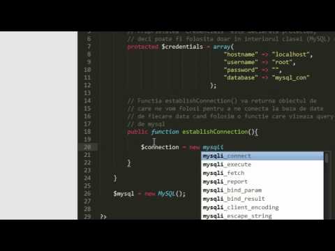 PHP / OOP / RO - Stabilirea conexiunii la o baza de date MySQL ( partea 1 )