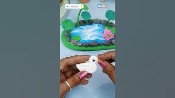 Adorable Clay Ducks in a Peaceful Pond | Miniature Art Magic 🦢☘️🪷#youtubeshorts #diy #clayart
