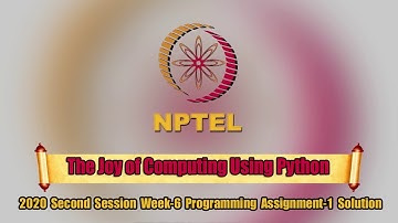 NPTEL The Joy of Computing Using Python Week-6 Programming Assignment-1 Solution | Swayam