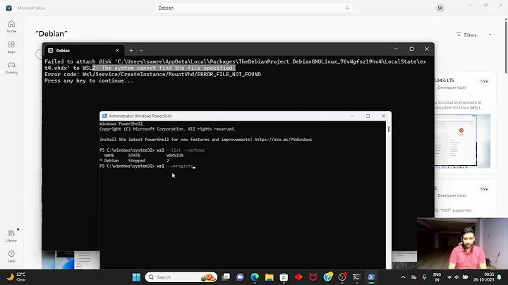 Failed to attach disk /Service/CreateInstance/MountVhd/ERROR_FILE_NOT_FOUND    #wsl2 #wsl