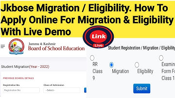 Jkbose Migration / Eligibility. How To Apply Online For Migration & Eligibility With Live Demo