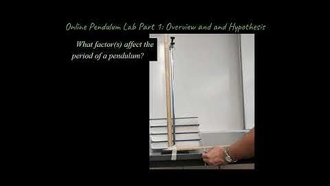 Online Lab: Inquiry Pendulum Lab Part 1 - Overview and Hypothesis (for Physics Classes)