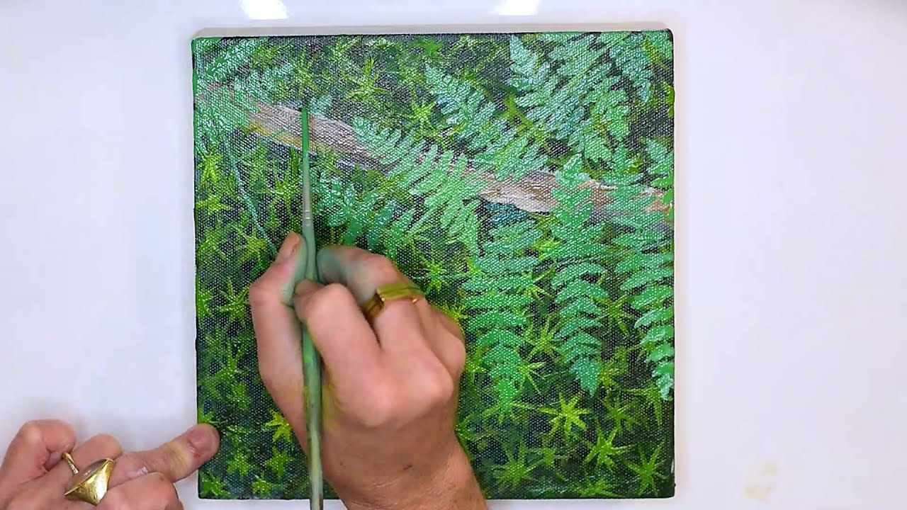 Moos und Farn - Fotorealistisch malen - Natur malen - lfarbe - Kunst im  Park Hanau Steinheim