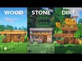 Minecraft | 3 Starter Houses With 3 Different Materials