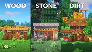 Minecraft: 3 Starter Houses With 3 Different Materials