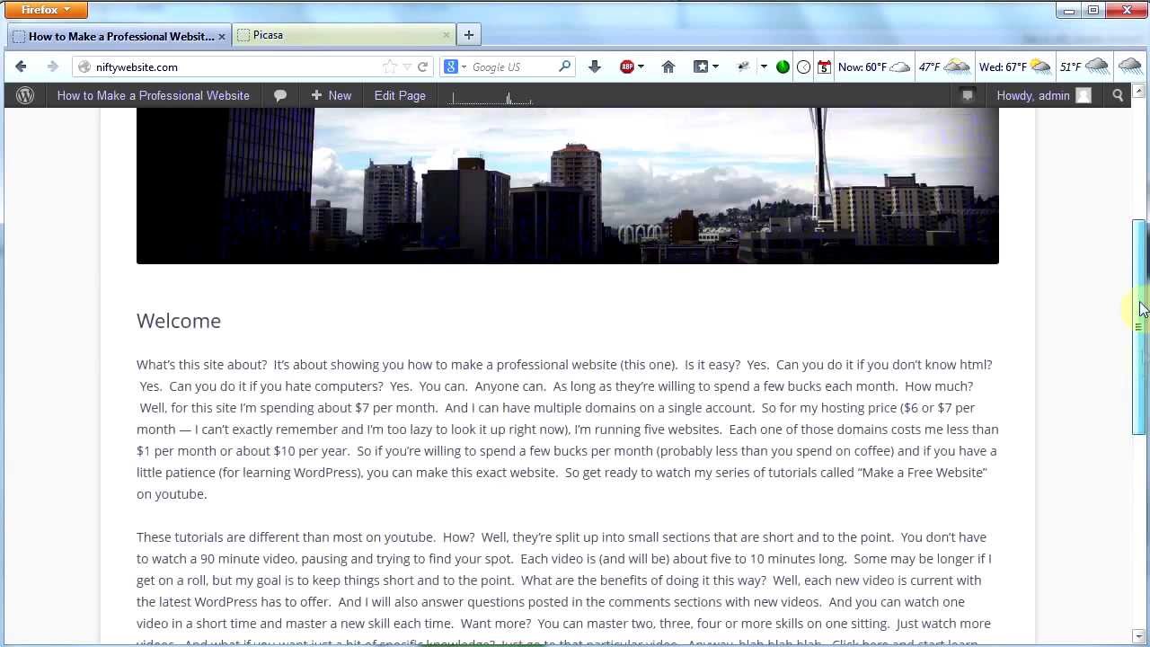 how to make a professional website for free
