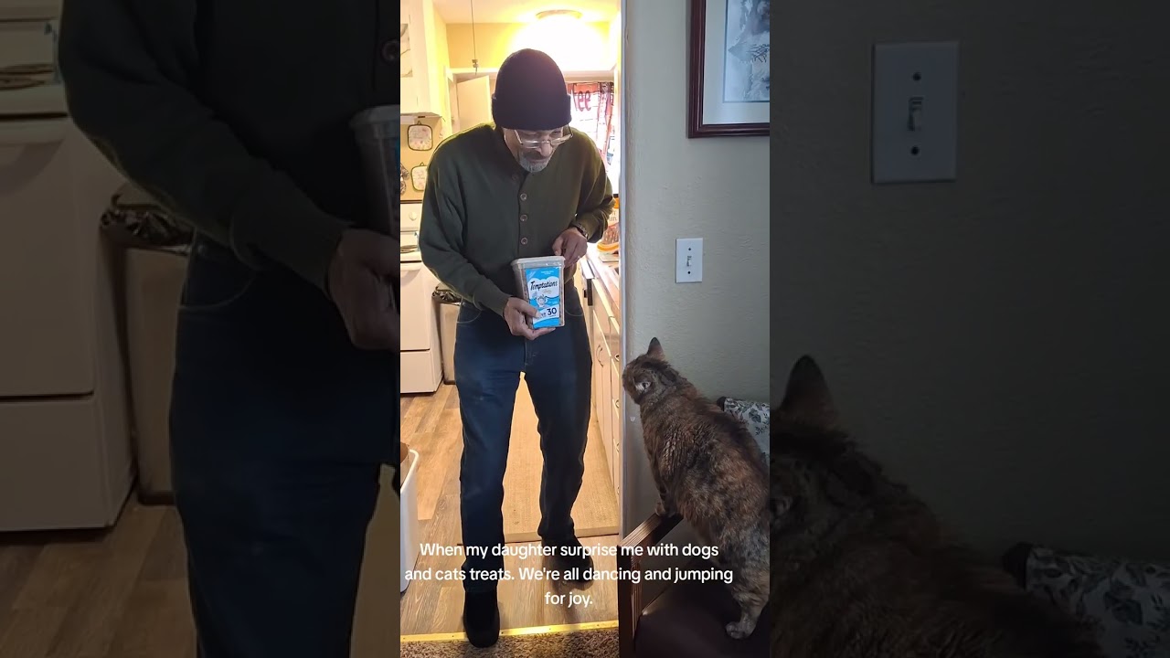 When your kids help their Dad out with treats for my pets.