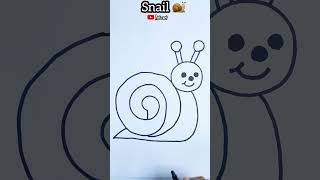 How to draw easy snail #kidsdrawing #kidslearning
