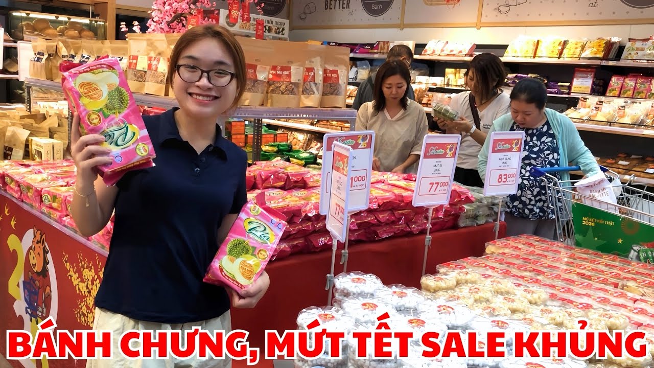 TẾT LỚN! SIÊU THỊ ĐẦY ẮP BÁNH CHƯNG MỨT TẾT, CÀ PHÊ, RƯỢU VANG GIÁ SALE LỚN, CÔ BÁC CHEN NHAU MUA!