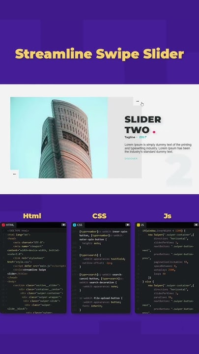 🚀 Streamline Swipe Slider with HTML & CSS (2025) 🎨 | Effortless Web ...