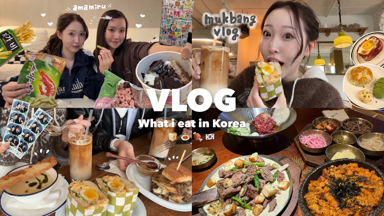 【vlog】ダイエット前最後の暴飲暴食🐷🍝💦急遽親友ミルさんが韓国に来て幸せすぎた一週間🎞️韓国在住女の食欲も物欲も満たしまくり日常vlog🍞💕