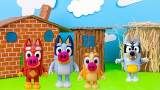 Cuento De Los Tres Cerditos Con Juguetes De Bluey En Español