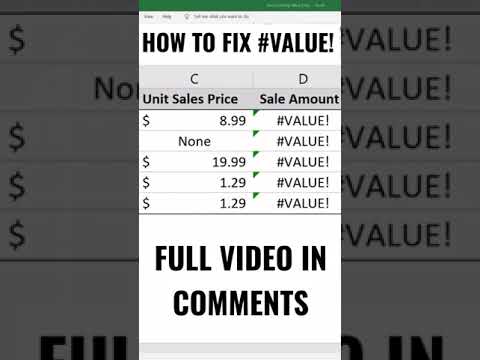 How to Fix VALUE Error in Excel