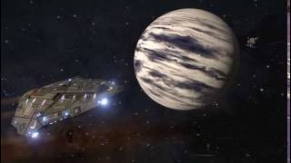 E:D - Python flying near outpost.