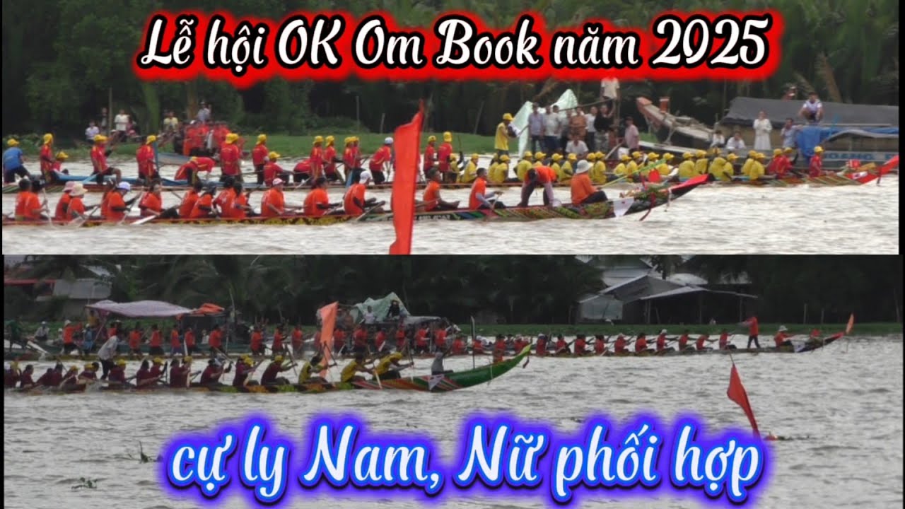 Toàn cảnh đua ghe ngo Gò Quao, cự ly 800m Nam, Nữ phối hợp 