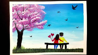 blossom cherry tree couple tutorial under beginners
