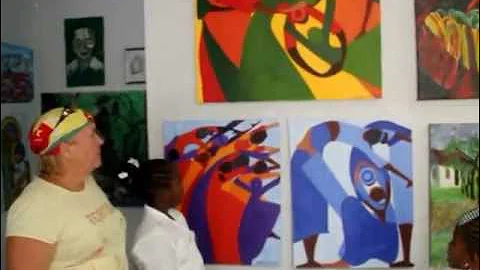 Susan Mains With BCA Children at GAC Art Exhibit