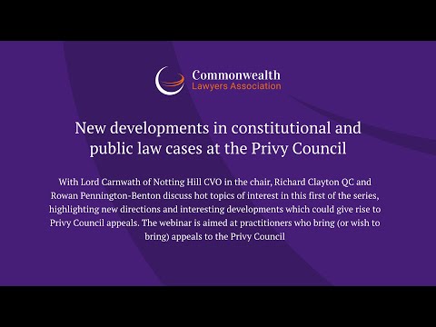 New developments in constitutional and public law cases at the Privy Council