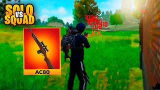 EXTRAORDINÁRIO O QUE FIZ DE AC80 CONTRA TODOS SQUADS DO MAPA! FREE FIRE