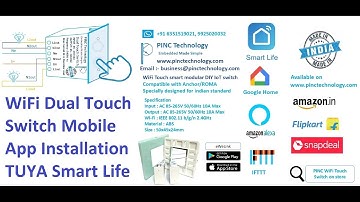 Touch WiFI Smart Switch app installation demo smart home smart life PINC Technology