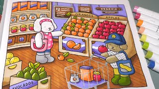 Grocery Store 🛒🍊Color In Order Series ASMR | Spring-Summer by Bobbie Goods | Ohuhu Markers