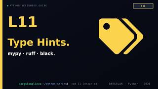 mypy · ruff · black · pre-commit — pro toolchain | L11 · Pro