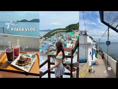 Korea Vlog 🌊 | 3 Days In Busan, Gamcheon Culture Village, Yacht Tour, Hanging River, Stairs Monorail