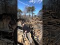 Splitting firewood rounds with the homemade splitter