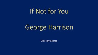 Video thumbnail of "George Harrison   If Not for You  karaoke"