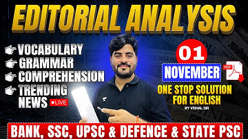 Editorial Analysis | 01 Nov 2025 | Hindu Editorial Vocab, Grammar, Comprehension | Vishal Parihar